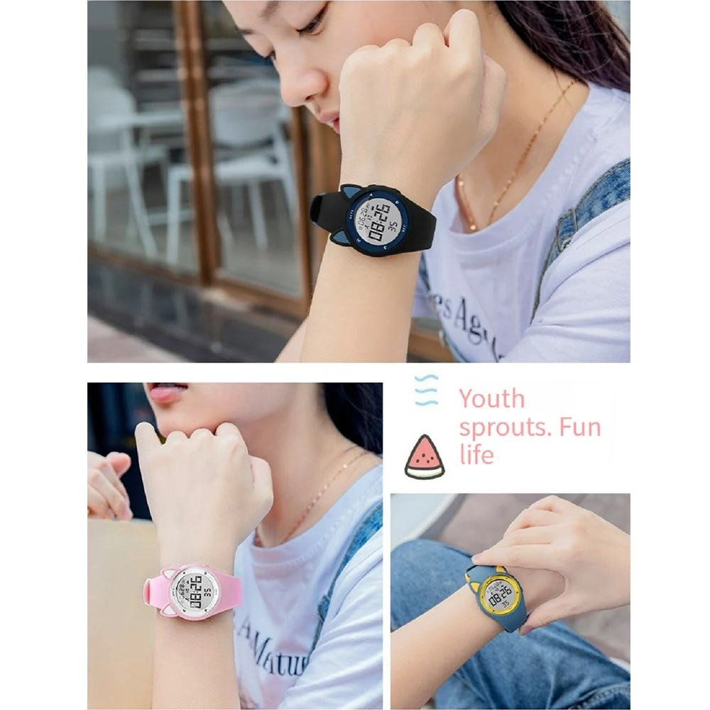 696 Smartwatch Women Children Waterproof USB Charging Sport Fitness Bracelet Band Luminous LED Smart Watch Girl Step Alarm Clock