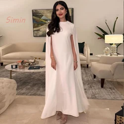 SiMin O-Neck Luxury Straight Loose Pleats Sleeveless Ankle-Length robes de soirée Saudi Arab Suknie wieczorowe dla kobiet 2024