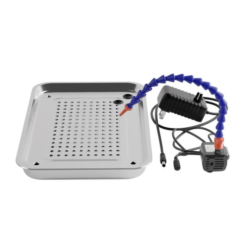 Jade Carving Cooling Water Circulation Device, Submersible Pump Drip Cooling Tray, Dust Removal for Jade Engraving Worktable