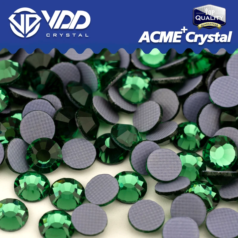 VDD 051 Pine Green ACME+Series Top Quality Glass Crystal Hot-Fix Rhinestones Flatback Strass Stones For DIY Garment Decorations