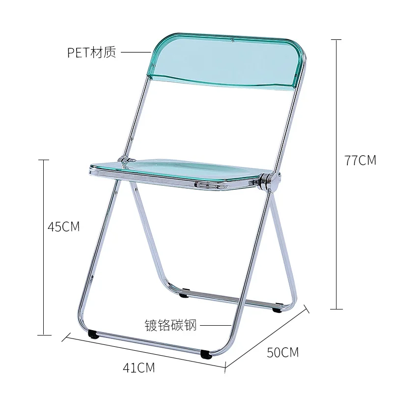 ro-Nordic ins style transparent folding table household simple Internet celebrity small square table and chair combinat-