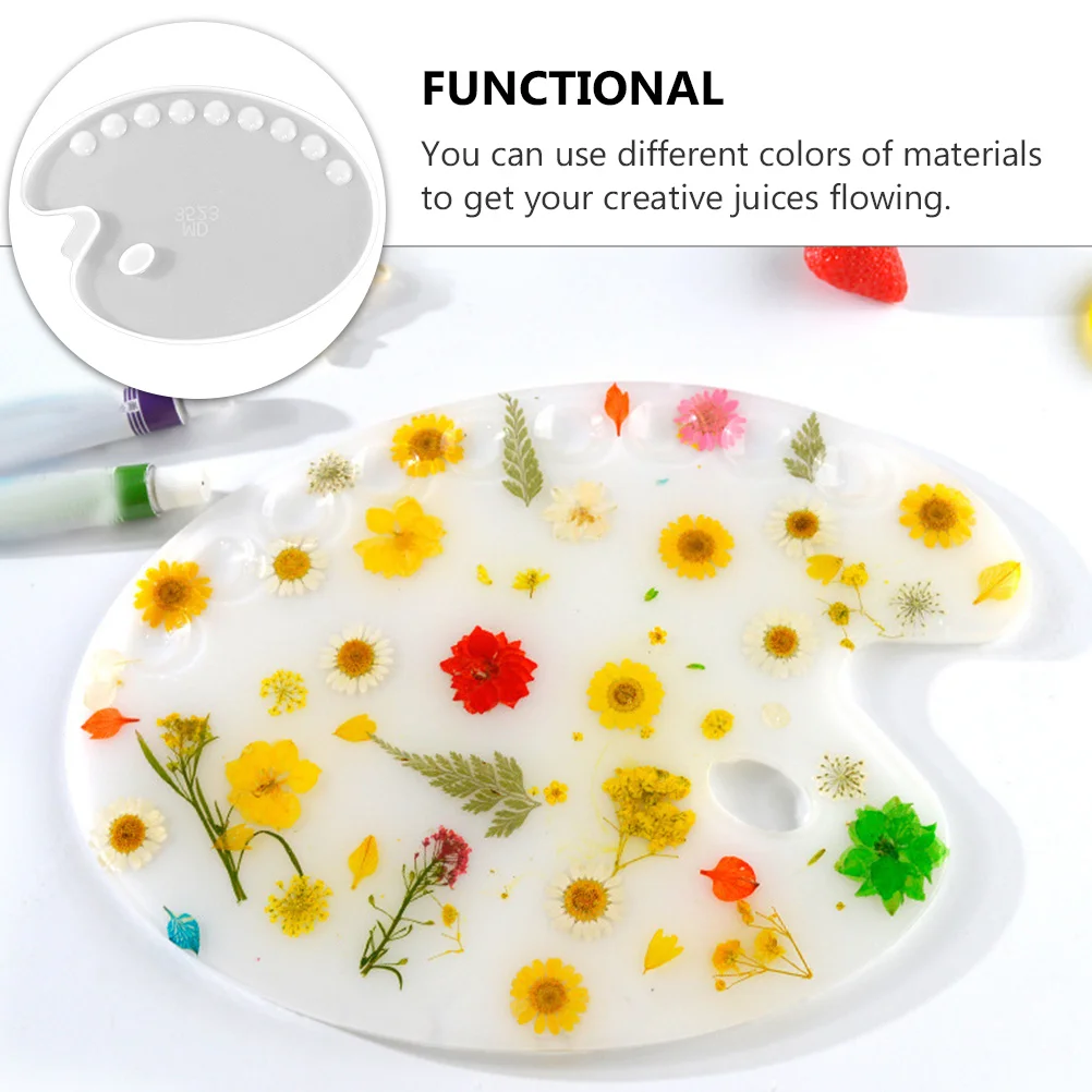 1Pcs Epoxy Resin Silicone Mold DIY Color Palette Drawing Board Mold Easy Demould Artistic Craft Making Supplies