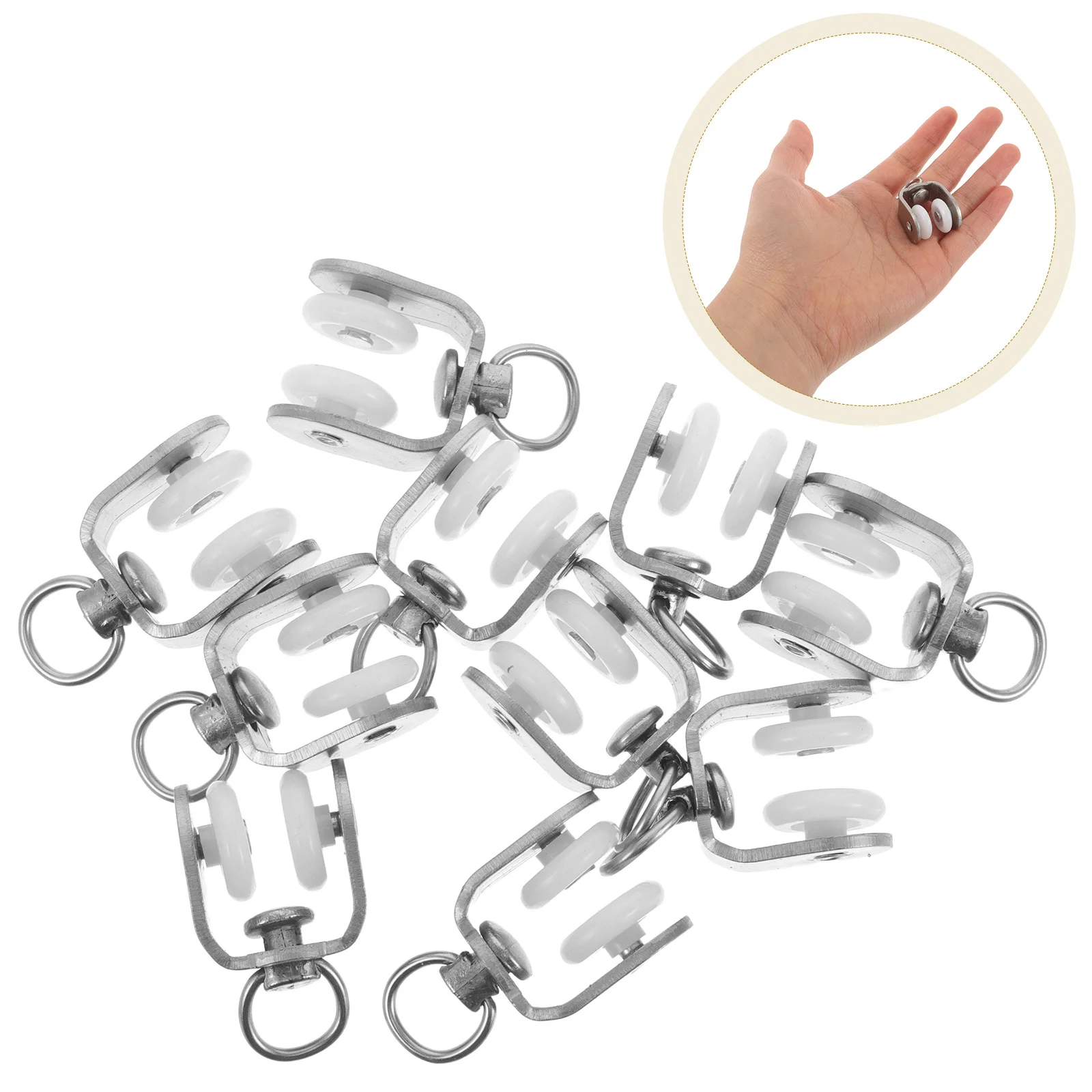 

10pcs Curtain Track Pulley Wheel Heavy Duty Iron Plastic Roller For Smooth Sliding Window Shower Door Hanging Rail System Home