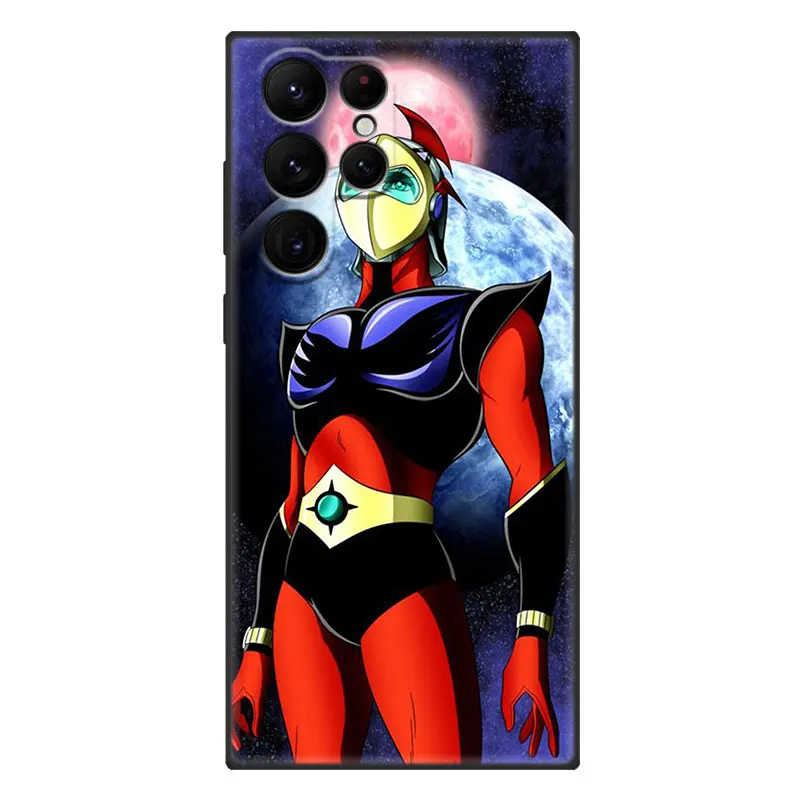 UFO Robot Grendizer Anime Phone Case For Samsung Galaxy S23 S22 S21 Ultra S20 FE 5G S10E S10 Lite S9 S8 Plus S7 Edge Black Cover