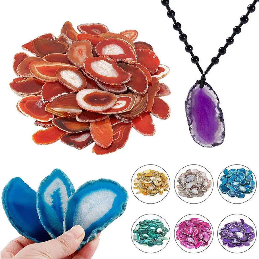 Natural Agate Geode Reiki Stone Brazil Healing Quartz Pendant Home Decoration Jewelry Accessories DIY
