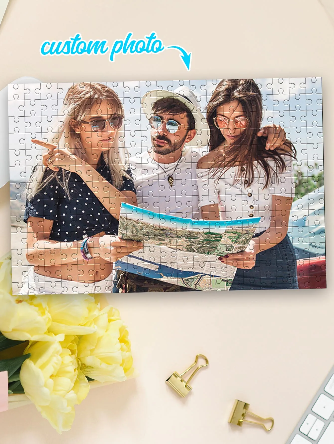 35/150/300/500/1000pcs The group wearing sunglasses Custom Poster Customized Picture Mosaic Custom Puzzles in Photos