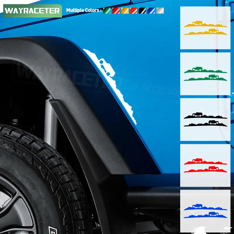 

2 Pcs/Set Upper Side Fender Sticker Car Wheel Eyebrow Reflective Decal For Jeep Wrangler JK 2007-2018 Off Road 4X4 Accessories