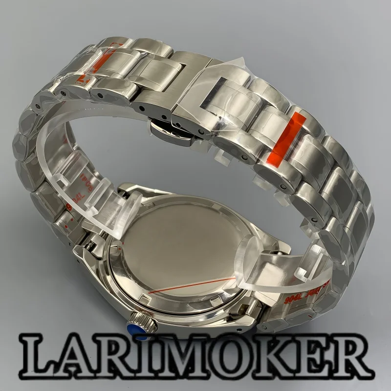 LARIMOKER 38mm Premium Men's Watch Case Classic Oyster Stainless Steel Sapphire Crystal Fits NH35 PT5000 Miyota 9015 Movement