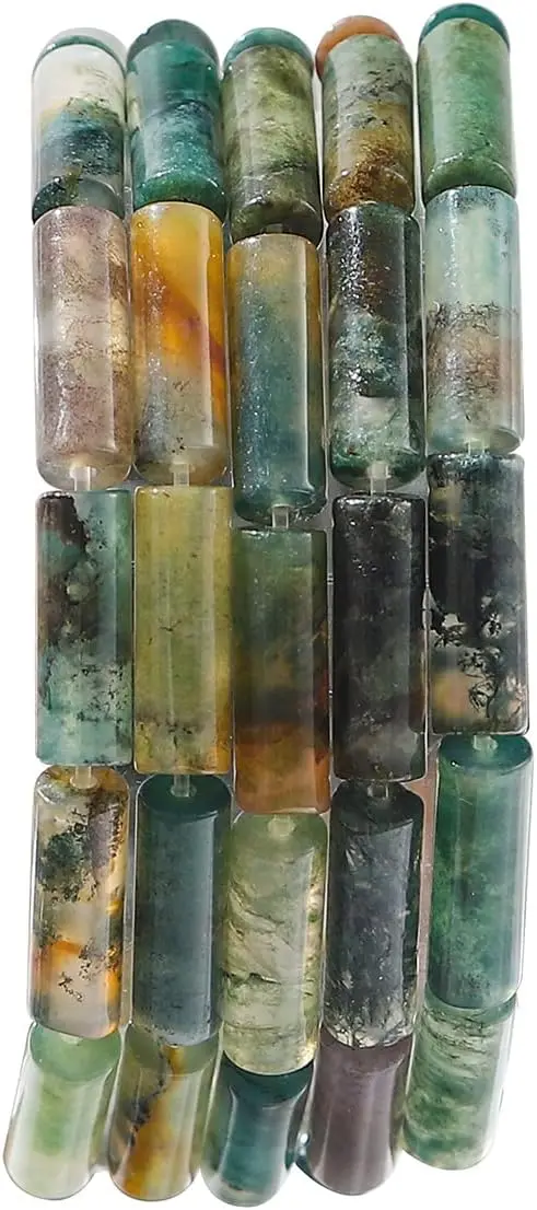 

Natural Agate Tube Beads 13x4mm 30pcs Cylinder Loose Semi Gemstone Beads for Jewelry Making