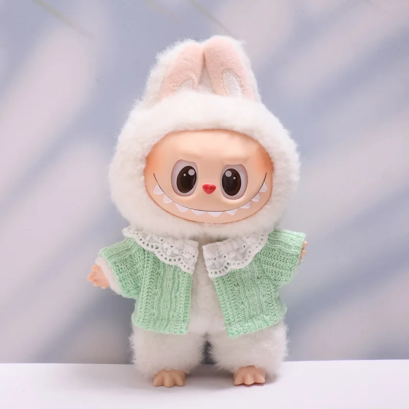 15cm/17cm Labubu 1st - 3rd Gen Multicolor Sweet Cardigans Knitted Lace Fresh Festive Party Outfits