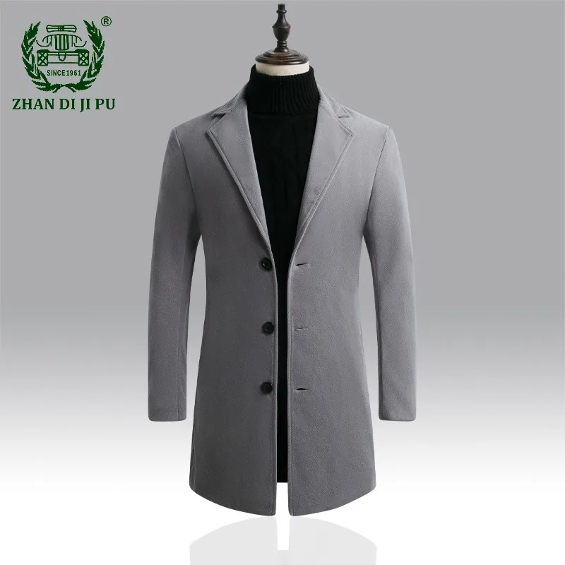 Cappotto lungo uomo lana autunno giacca a vento soprabito uomo giacca Business Fashion Slim classico tinta unita Trench abbigliamento uomo