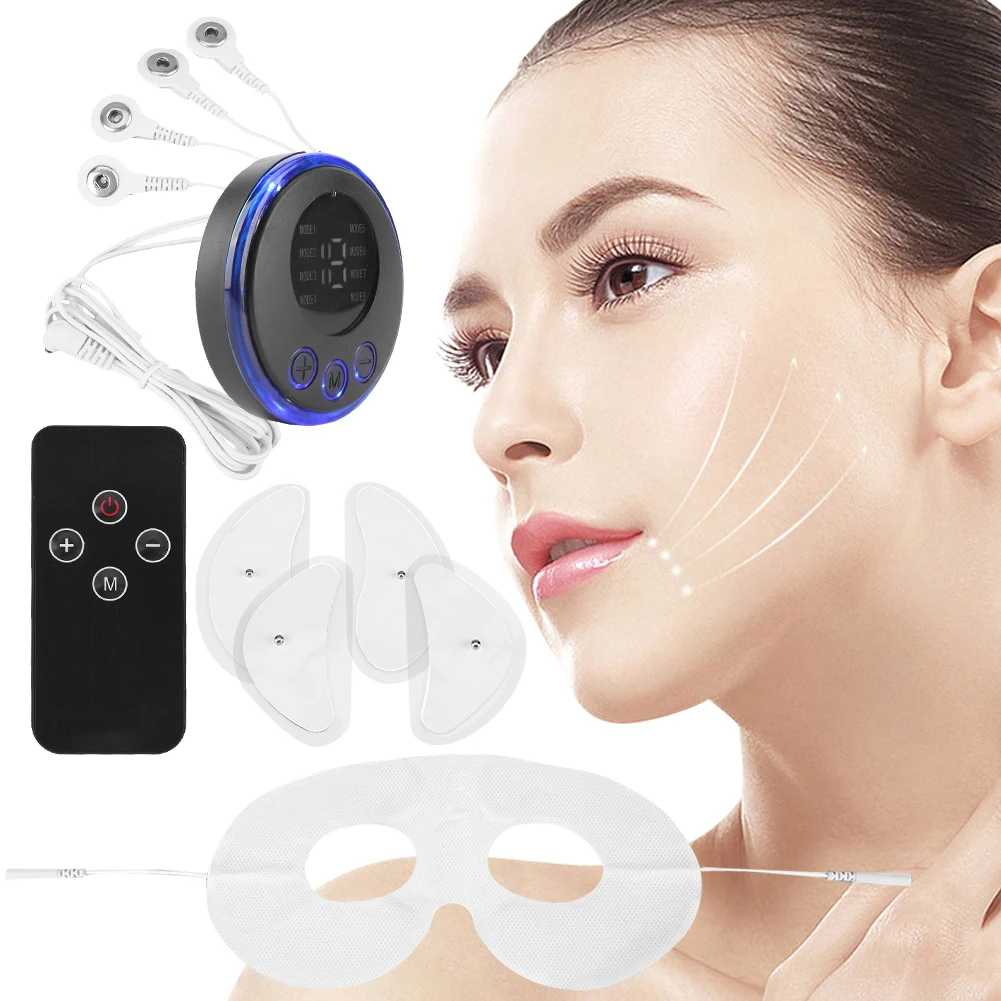 Masajeador Facial EMS, herramienta de estiramiento Facial, dispositivo de belleza antiarrugas y antienvejecimiento, carga USB, 8 modos, 19 niveles para cuello y cara