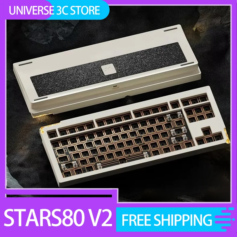 Weikav Stars80 V2 Mechanical Keyboard Kit Wireless Three Mode Rgb Hot-Swap Aluminum Alloy Customized Support Qmk/Via Accessories