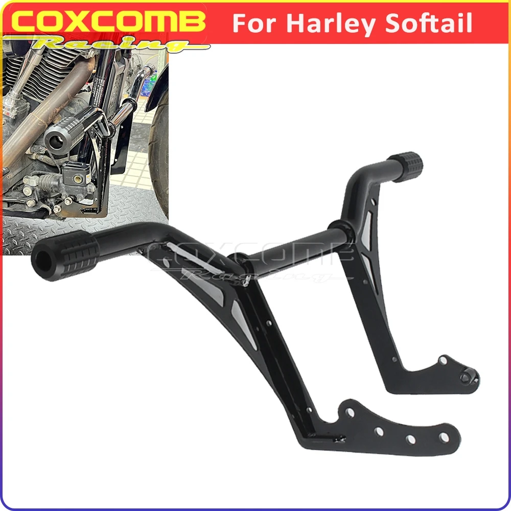 

Мотоциклетный бампер для Harley Street Bob Standard Low Rider Fat Bob, защита двигателя, дорожная защита от падения, черная передняя защита от падения