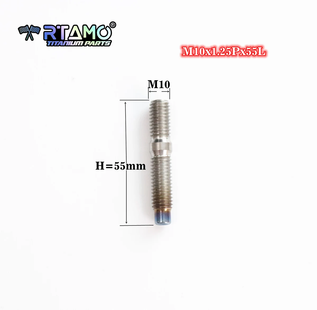 RTAMO Gr5 Titan Auspuffrohrschrauben M8X45 M10X55mm Kfz-Abgaskrümmer-Stiftschrauben-Kit Schrauben-Muttern-Unterlegscheiben-Set – Detail 3