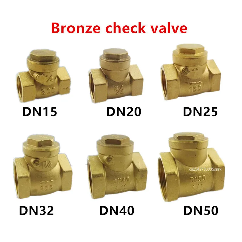Bronze Check Valve Horizontal Type with Internal Thread and Plate Single-way Water Pipe Reverse Flow Valve DN15 DN20 DN25 DN50