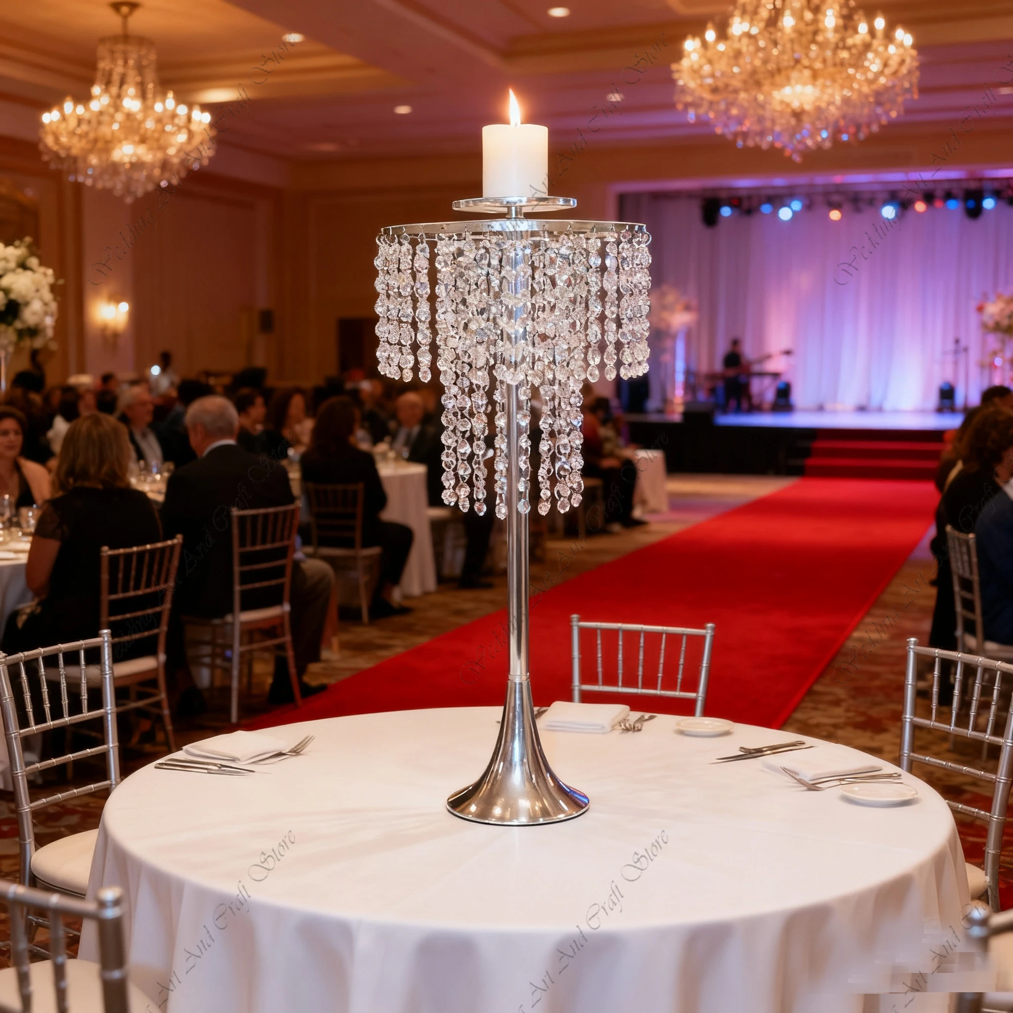 

10pcs f30 60-100cm Crystal Wedding Floor Flower Stand Road Guide Chandelier Centerpiece for Home Event Party Decoration ivy 516