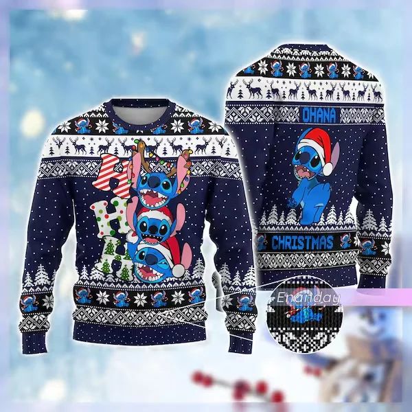 Disney Cute Stitchmas Ugly Christmas Sweater Dear Santa Define Good Christmas Sweatshirt Stitch Christmas Gifts Men Women Kids