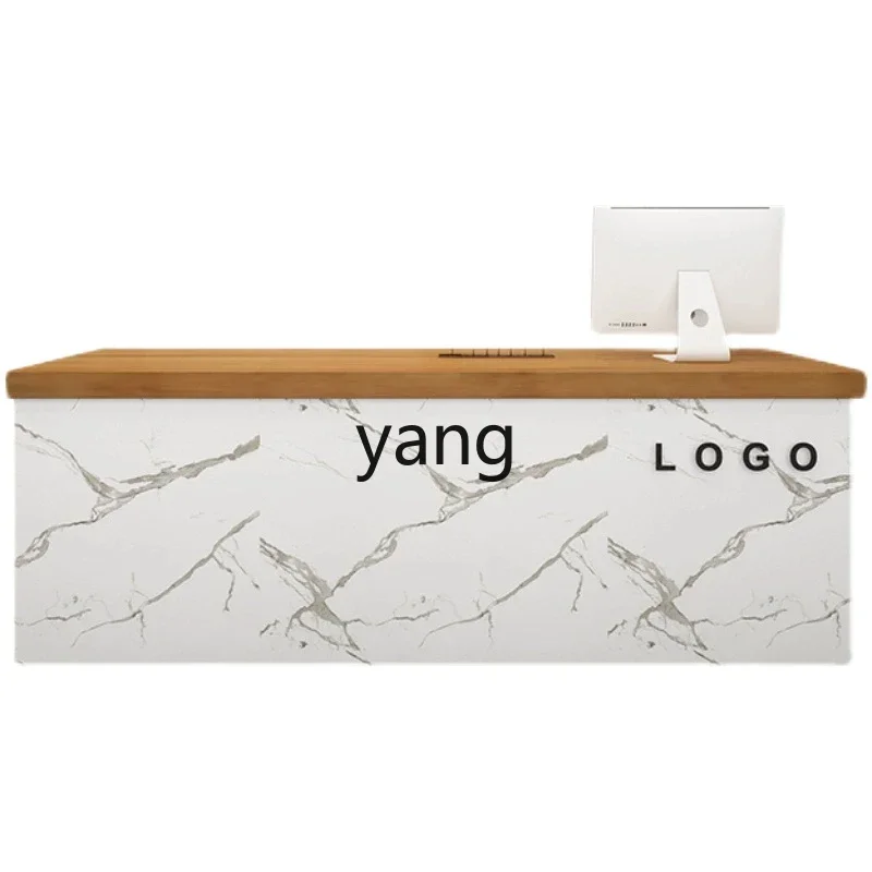 

LMM Simple Modern Online Red Clothing Store Cashier Small Nail Salon Solid Wood Reception Desk