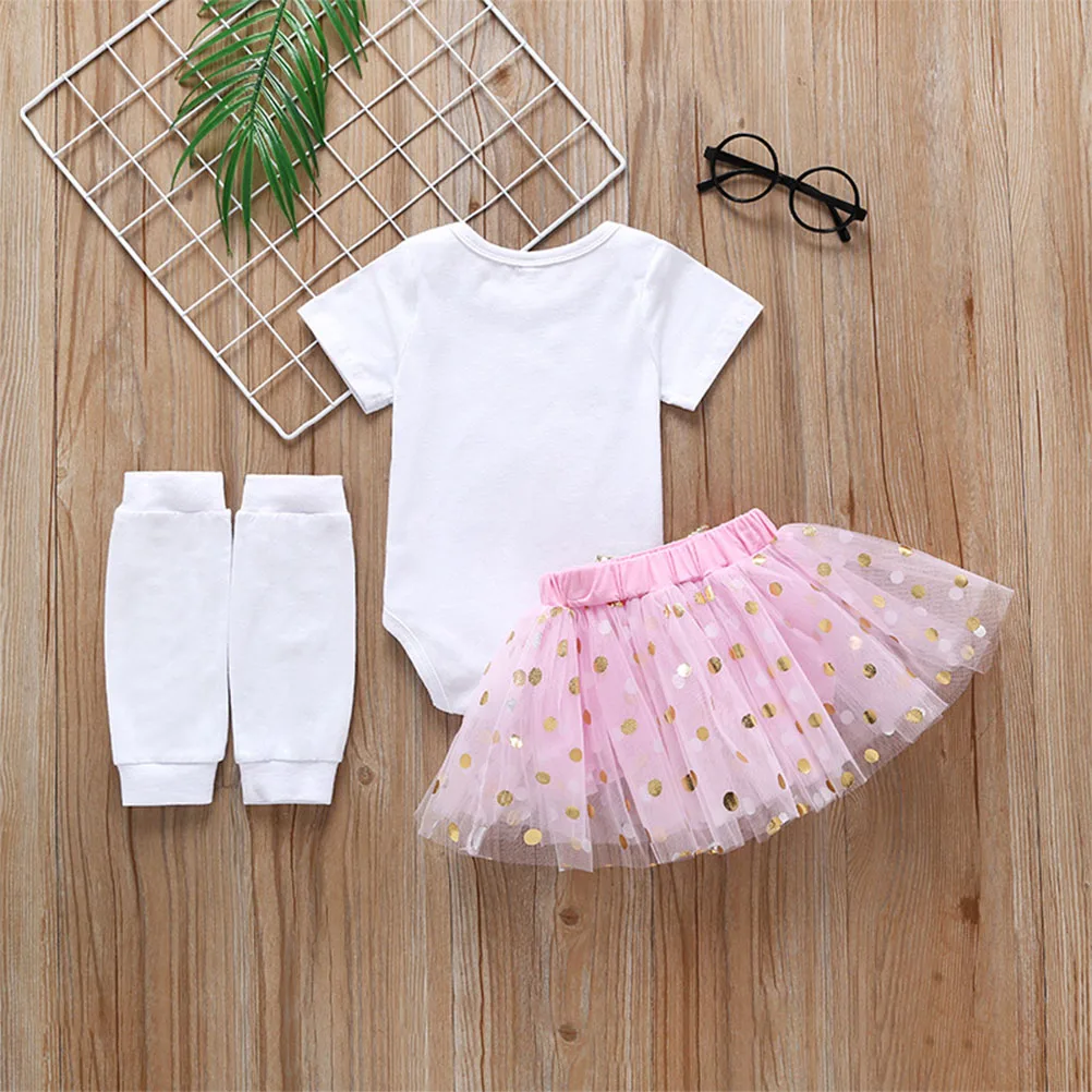 

Lovely Easter Rabbit Costume Set Mesh Skirt Short Sleeve Clothes Leg Sleeve Kit For Girl Kids Children 80Cm High