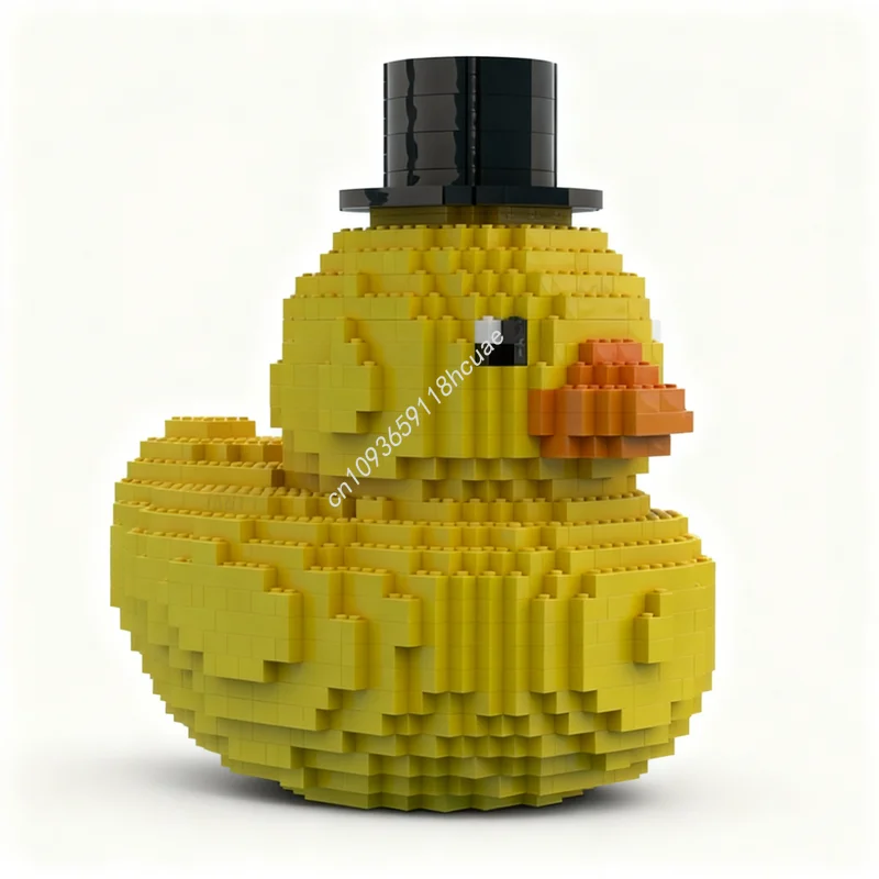 

1736pcs MOC Rubber Duck Top Hat Sculptures Model Building Blocks Construction Creative Idea Christmas Gift Education Toys Brick