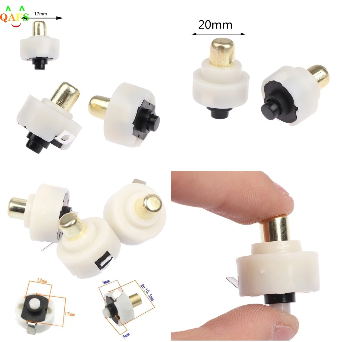 2Pcs 17mm/20mm LED Flashlight Push Button Switch ON/ OFF Electric Torch Tail Switch or 3pcs/lot C8 For Q5 New