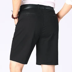 Classic Cotton Board Shorts Knee Length Comfortable Bermuda Shorts Outdoor Beach Shorts Black Khaki