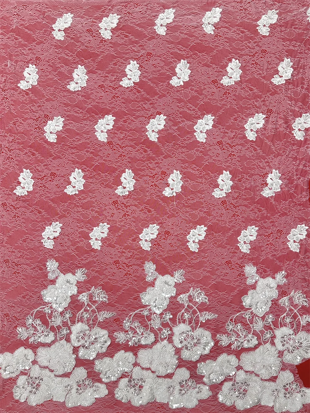 

Fashion White Lace Fabric 2026 High Quality Mesh Sequins Embroidery French Nigerian Beaded Lace Fabrics For Bridal Wedding Dress