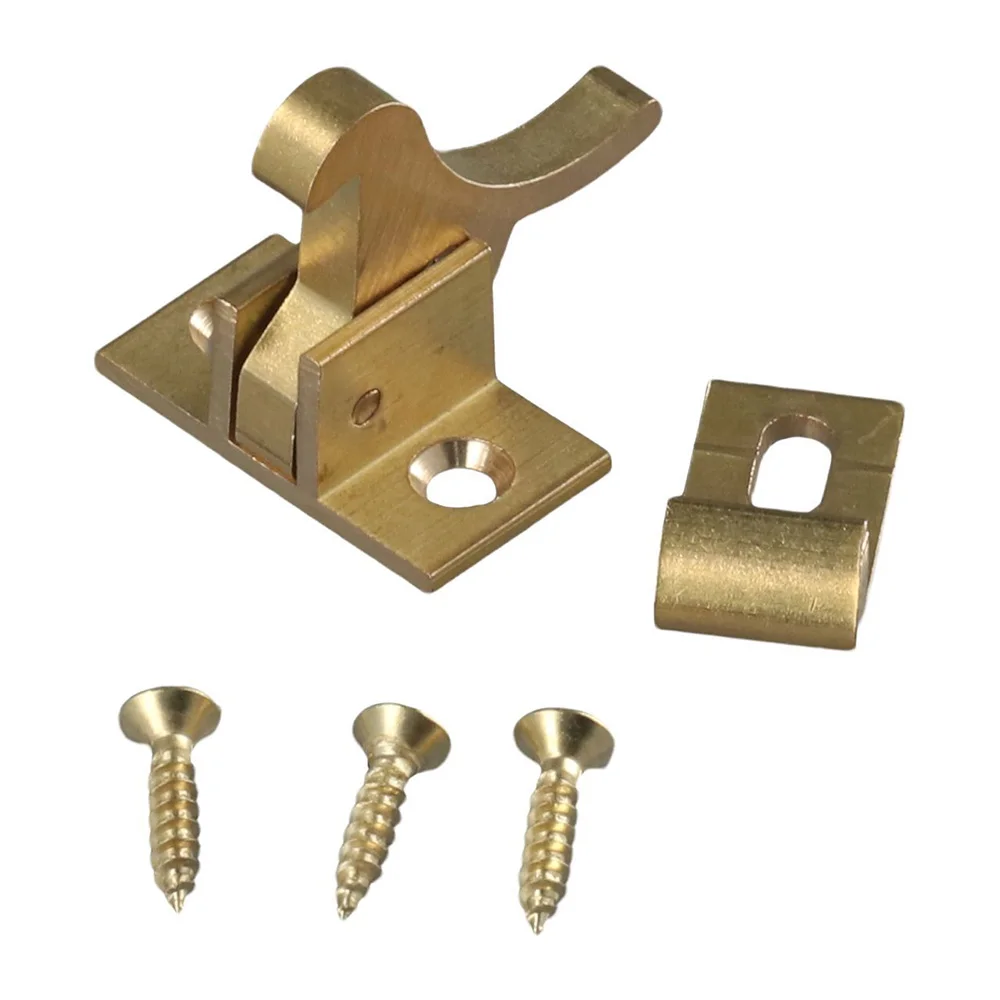 Cabinet and Closets with Mounting Screws Brass Elbow Latches Door Hasp Cabinet Door Window Catch Door Elbow Latch