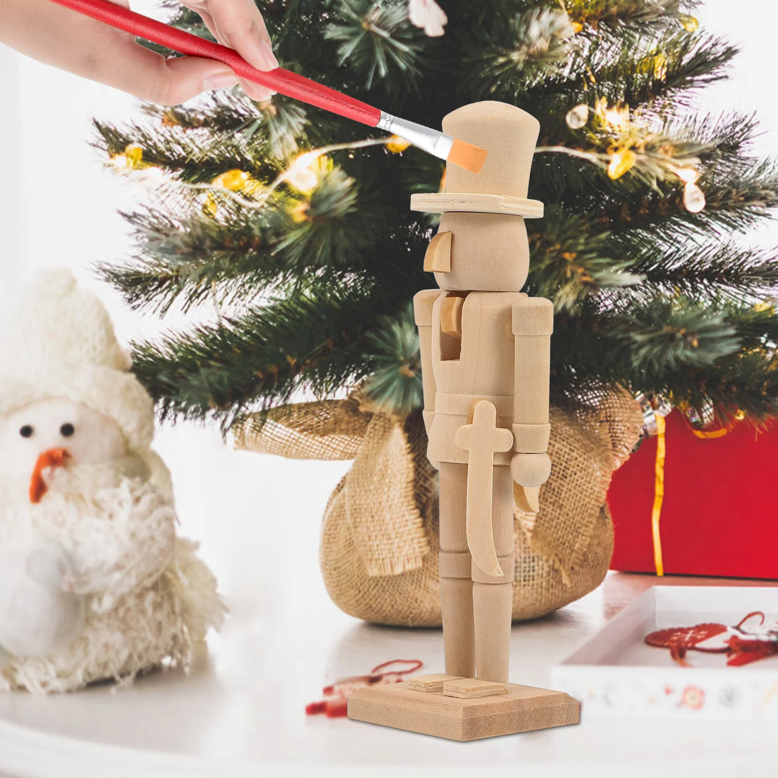 

3 Pcs 18cm Unfinished Wooden Nutcracker Ornaments DIY Christmas Craft Kit Blank Soldier Figurines for Holiday Decor Gift