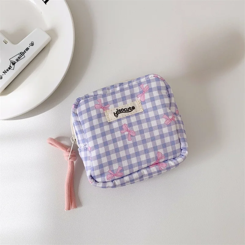 

Простая квадратная косметичка с маленькой сеткой, чехол для наушников Bluetooth, органайзер для губной помады, сумка для хранения для молодых девушек