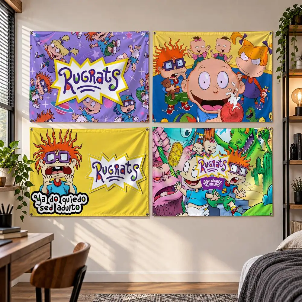 Cartoon R-Rugrats Flags Banner Decor for Bedroom,Garden,Party,Club,Gaming Room,Indoor Outdoor
