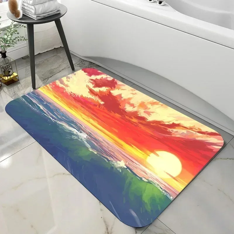 Simple Bathroom Non-slip Mat Diatom Mud Absorbent Household Bathroom Quick-drying Household Carpet Dirt-resistant 160x220cm