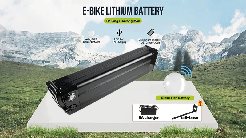 48v 30ah Silver Fish EBike Lithium Battery 52 Volt 45ah Batterie Vélo 36v 13Ah Duotts S26 Battery 60v 72v 20ah 40ah 50ah Battery