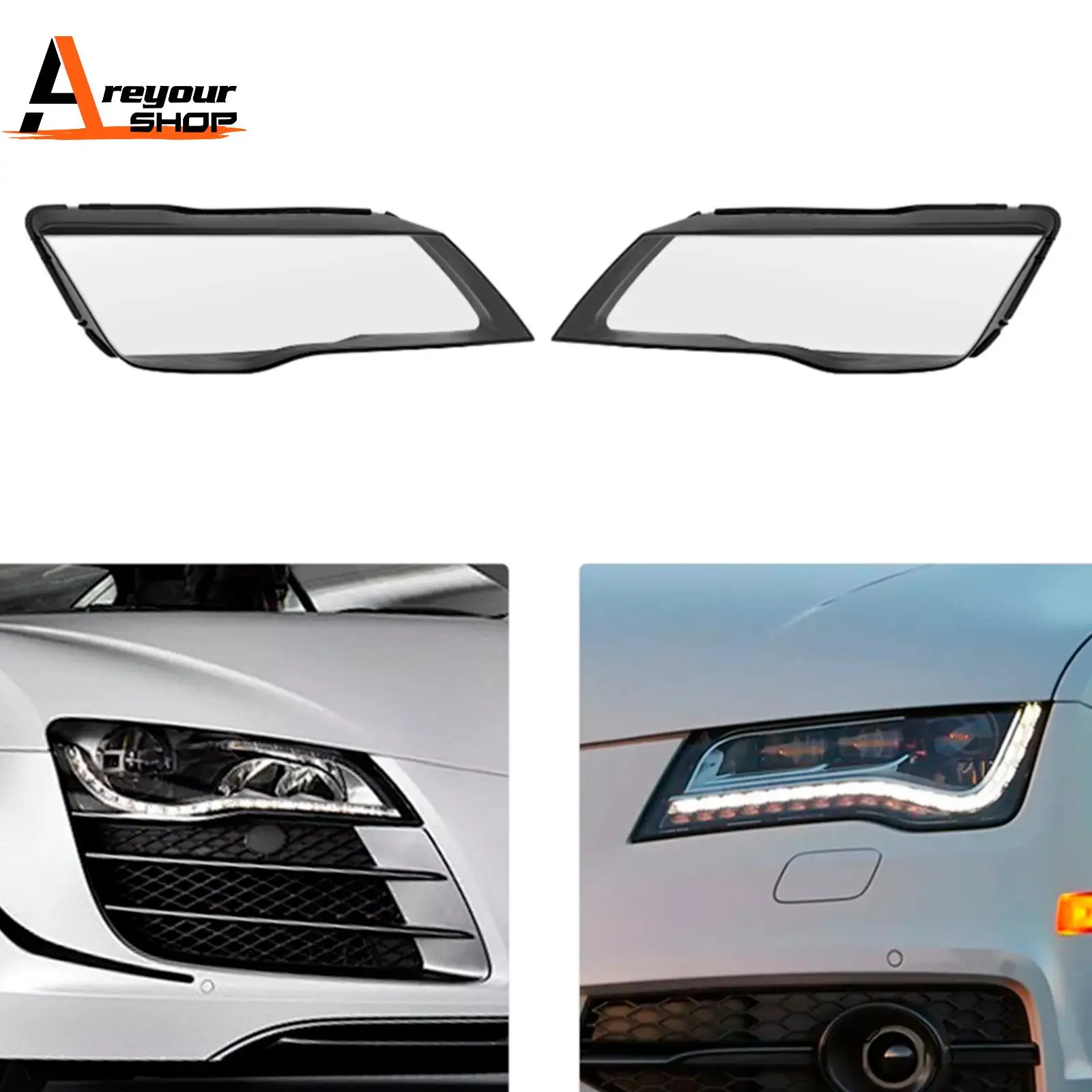 

2 шт., прозрачная крышка объектива передней фары для Audi A7 S7 RS7 2012 2013 2014 2015