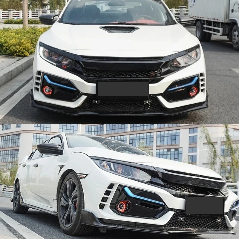 For Honda Civic 10th 2016-2021 Hatchback Type R Bodykit Fk7 Fk8 Fk4 Car Front Rear Bumper Light LED Lamp Car Accessories