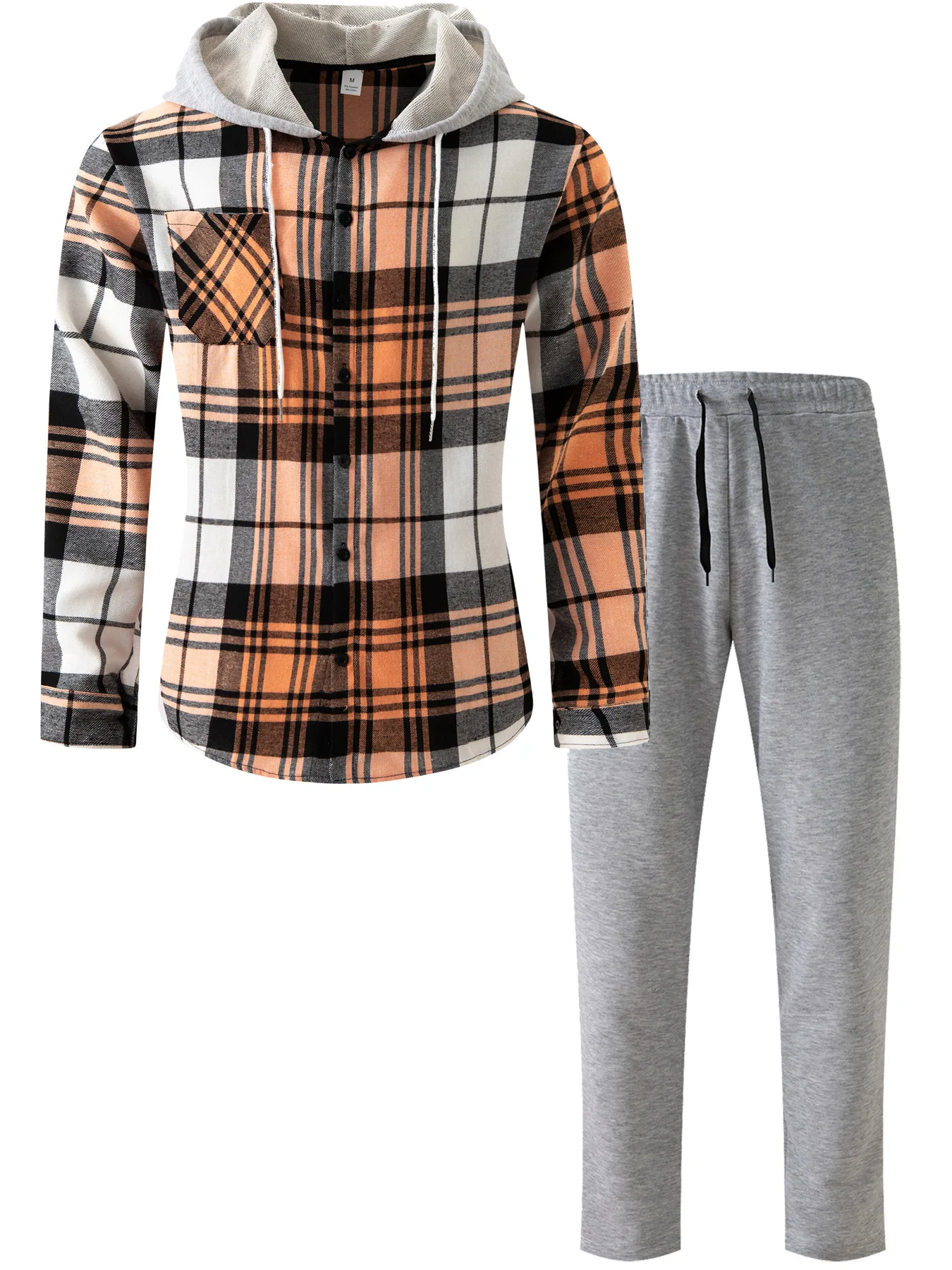 Neue Herrenmode Frühling und Herbst Langarm Anzug Plaid Polyester Farbkontrast