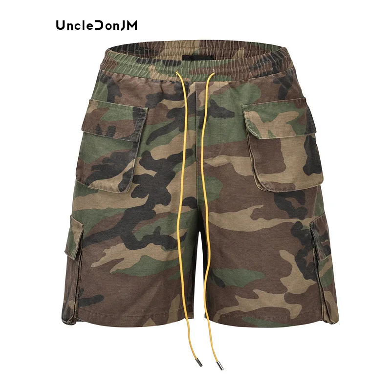 Camouflage Vintage Casual Shorts Loose Summer Drawstring Versatile Cargo Shorts Men Basketball Shorts Military