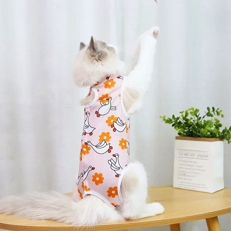 Pet Cats Weaning Sterilization Clothes  Small Dog Kitten Anti-lick Vest Cat Surgery Recovery Clothing for Wounds or Skin Disease