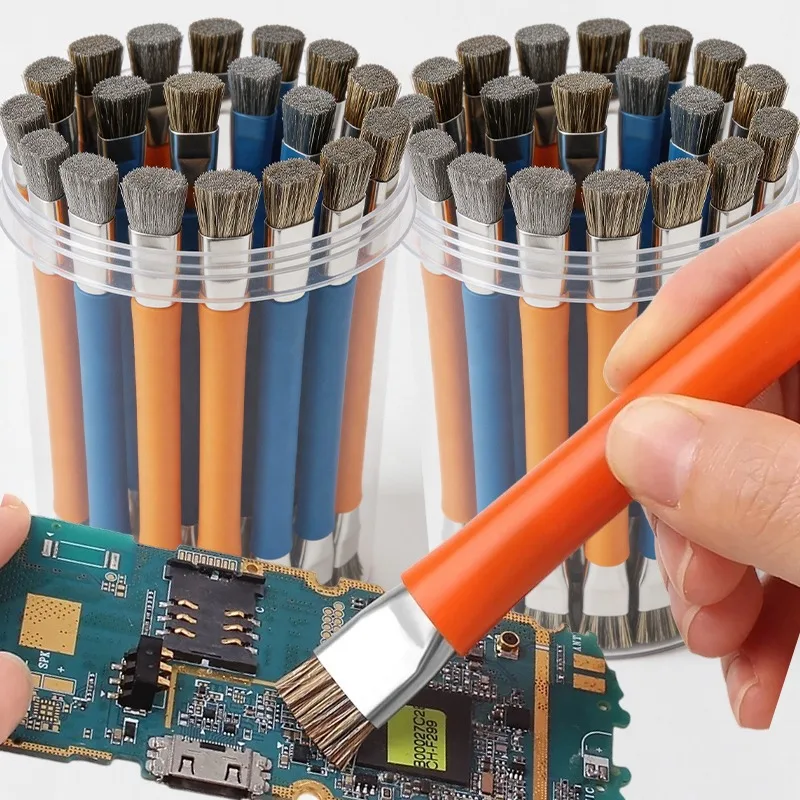 Double Headed Anti-Static Safe Brush Motherboard PCB Cleaning Mixed Bristle Brushes Electronic Circuit Board Metal Surface Rust