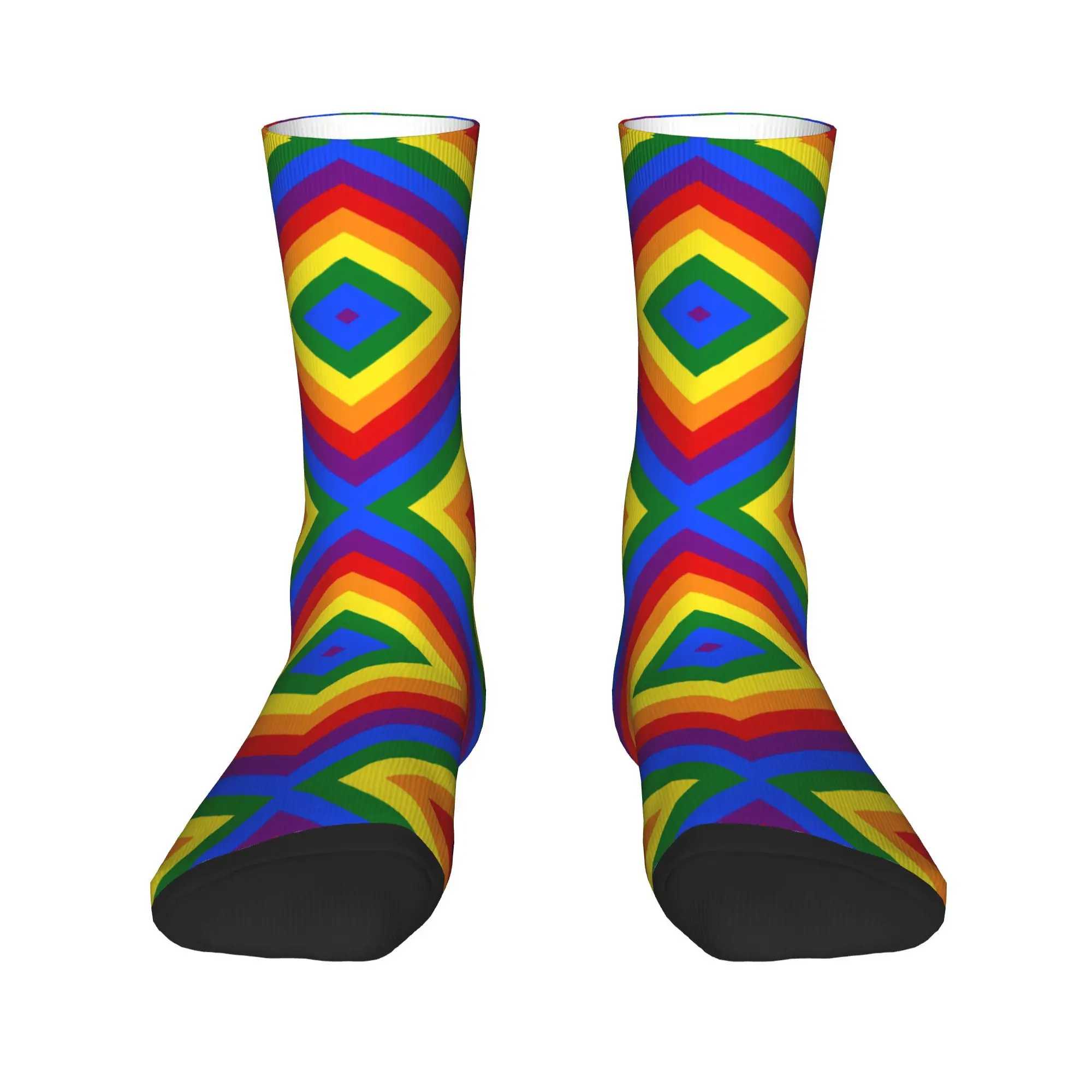 Kaus Kaki Bendera Gay Pride Stoking Penyerap Keringat Harajuku Aksesori Kaus Kaki Panjang Sepanjang Musim untuk Hadiah Pria Wanita