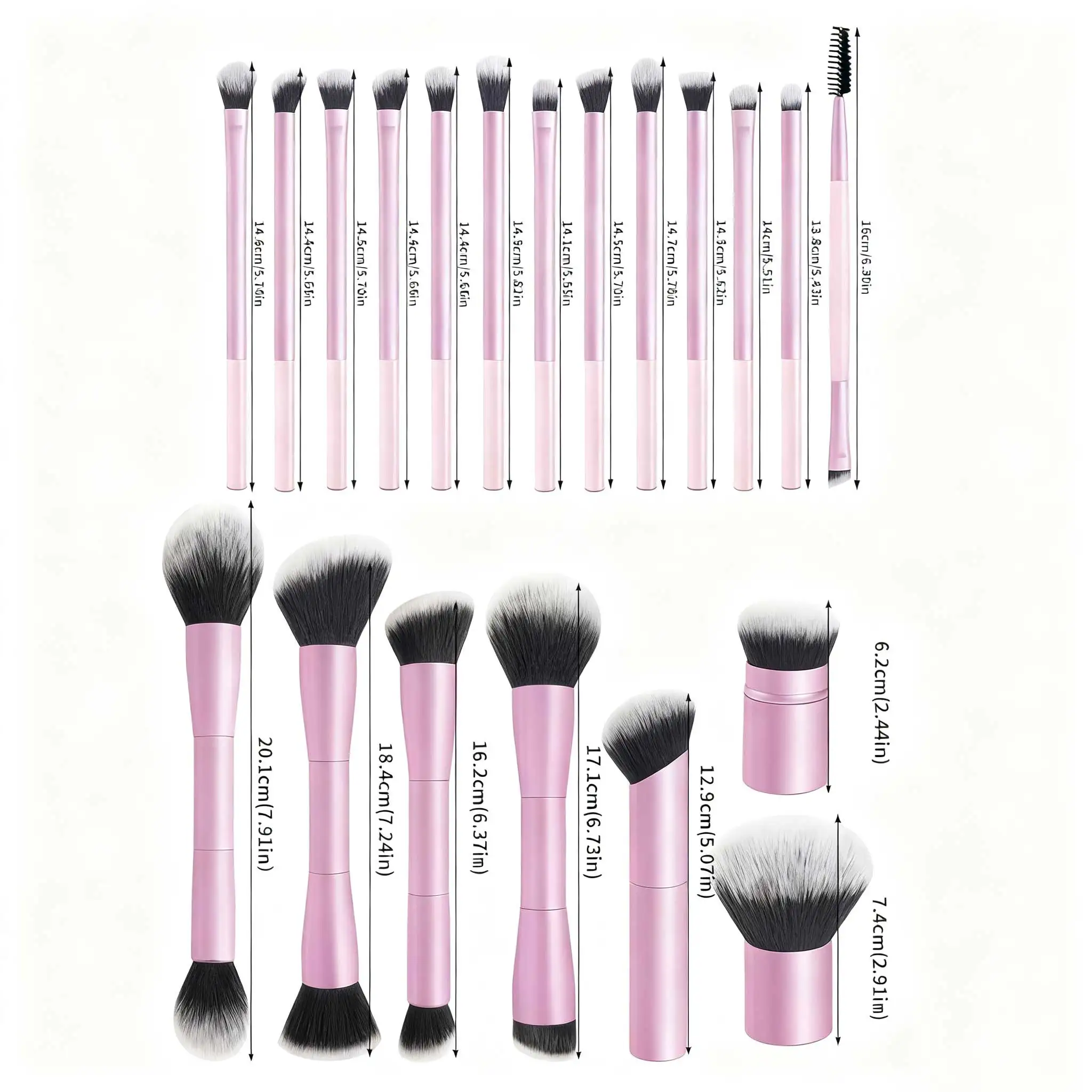 مجموعة فرش مكياج كريم الأساس مكونة من 20 قطعة، فرشاة كونتور كابوكي مزدوجة الأطراف لمزج البودرة السائلة وأحمر الخدود ومكياج الوجه أيضًا #5