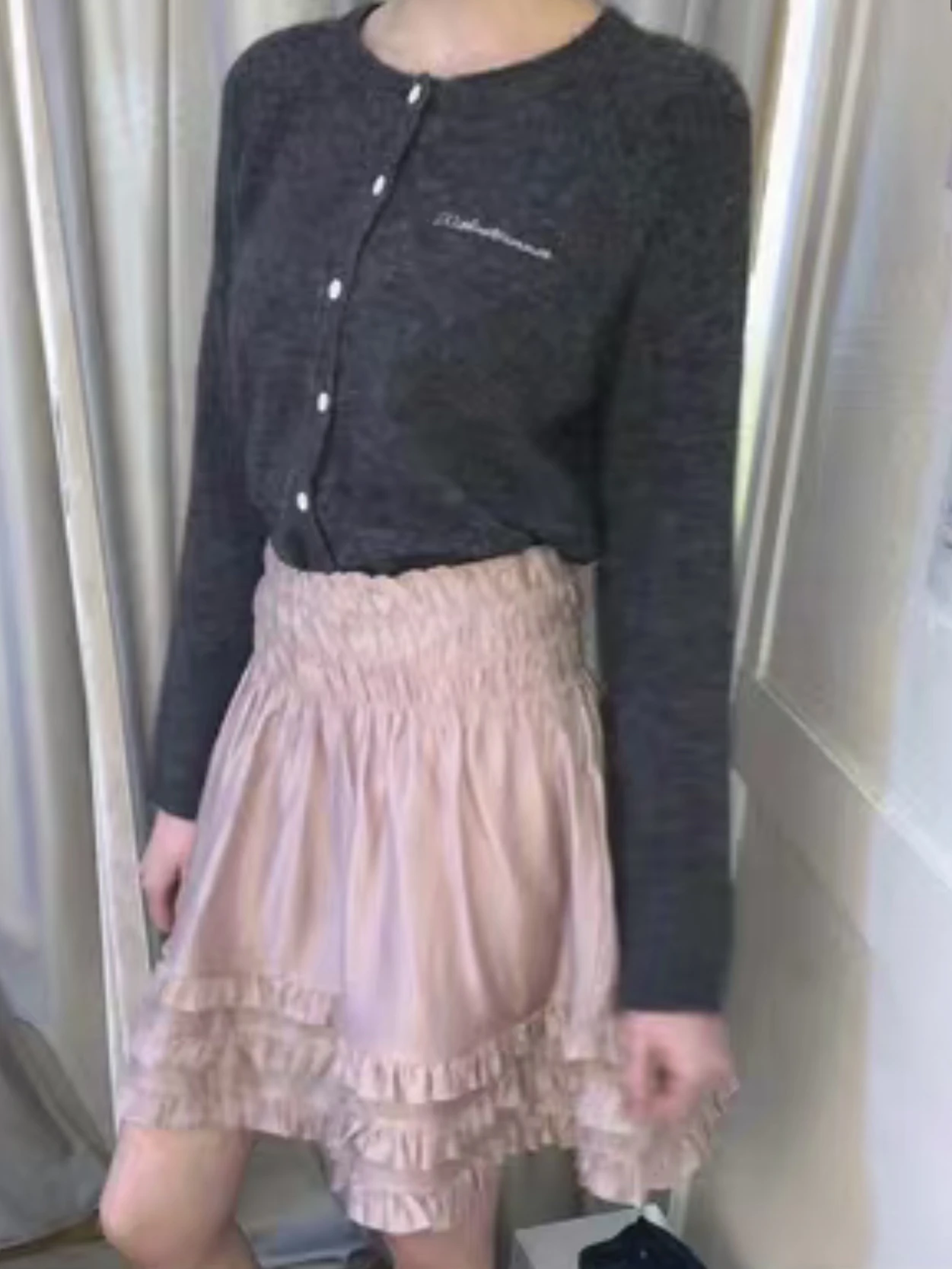 

Корейский вязаный кардиган Sweet Miss Candy, плиссированная юбка, женская одежда на весну, лето, осень, зиму, с длинными рукавами, короткая...