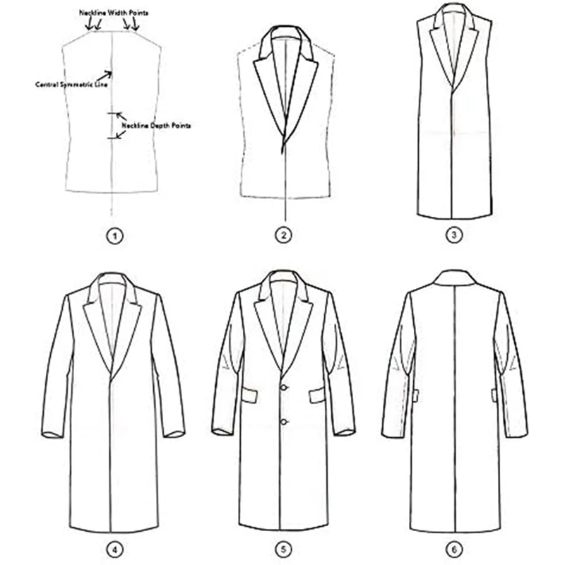 Men's Fashion Illustration Ruler Drawing Template Acrylic For Sewing Humanoid Pattern Design, Clothing Measurement