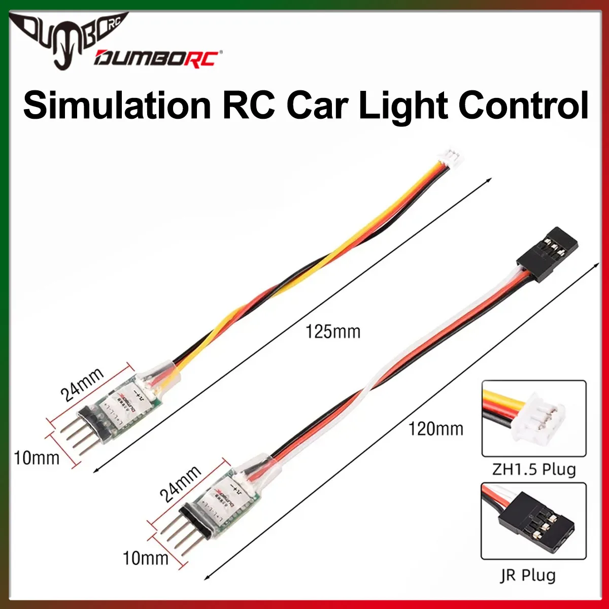 DUMBORC 3CH LED Lamp Light Controller Switch Panel System Turn On/Off ZH1.5/JR Plug for RC Mini Car Fixed-wing Aircraft Parts