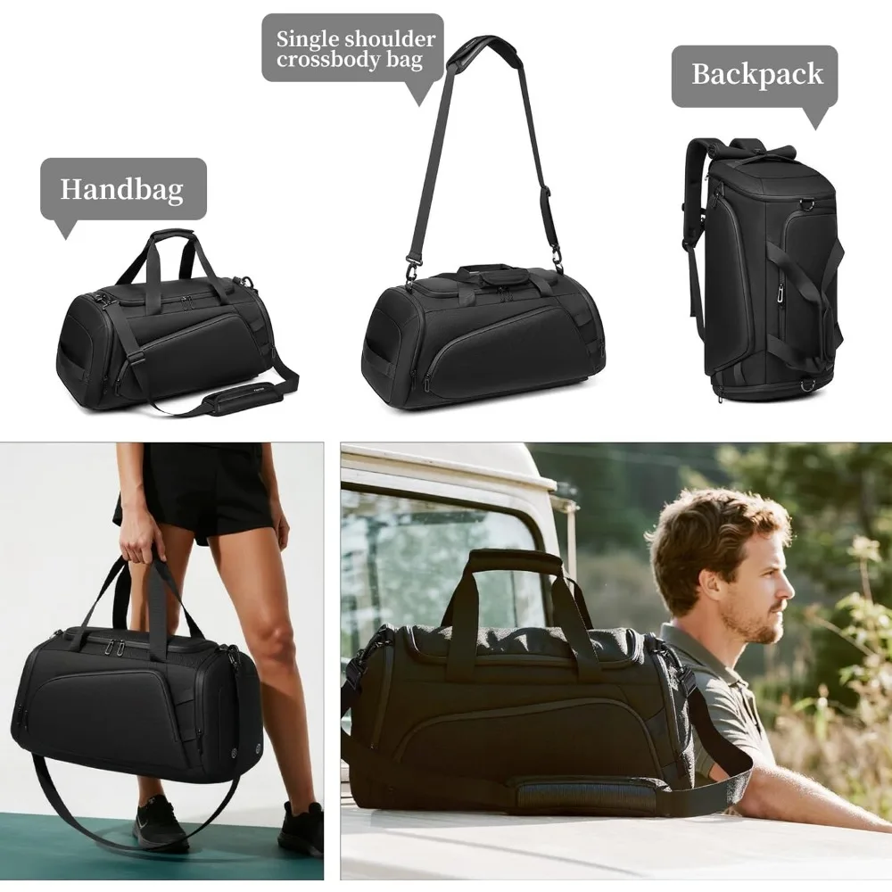 กระเป๋าเดินทางแบบดัฟเฟิลกันน้ำขนาด 40 ลิตรสำหรับผู้ชาย พร้อมช่องใส่รองเท้า เหมาะสำหรับการเดินทาง ฟิตเนส และกิจกรรมกลางแจ้ง
