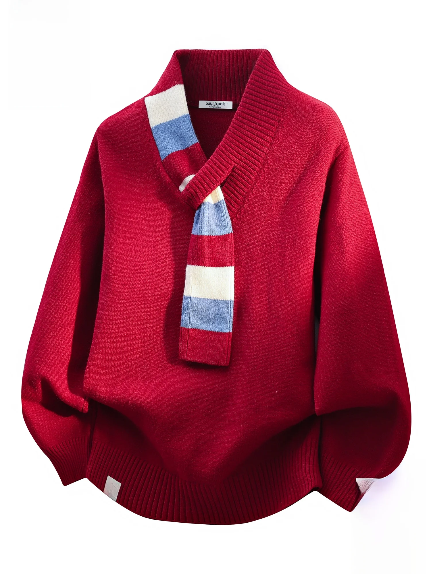 

PaulFrank Loose Fit Knitted Sweater for Men Casual Winter Faion Year Design Comfortable Soft Polyester Blend V-Ne