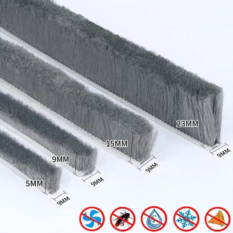 5/10M Self-adhesive Aluminum Alloy Door and Window Sound Insulation Wind Protection Collision Prevention Dust Sealing Strip