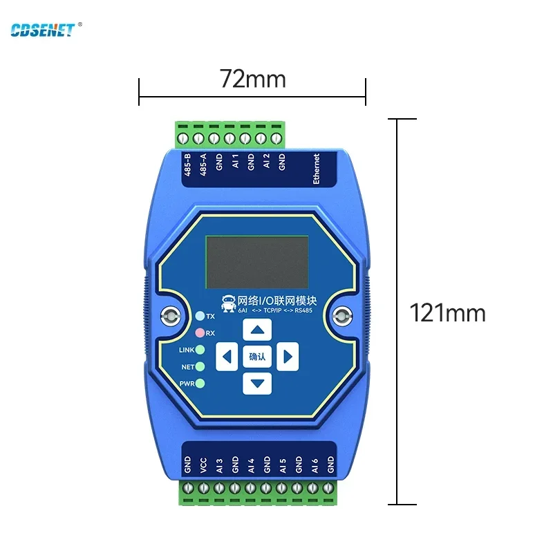 Imagem -02 - Etherent Controle de Aquisição Analógica e Digital Cdsenet Me31-xaxx0600 Modbus Tcp Rtu Módulo de Rede de e s 6ai Rs485 Rj45