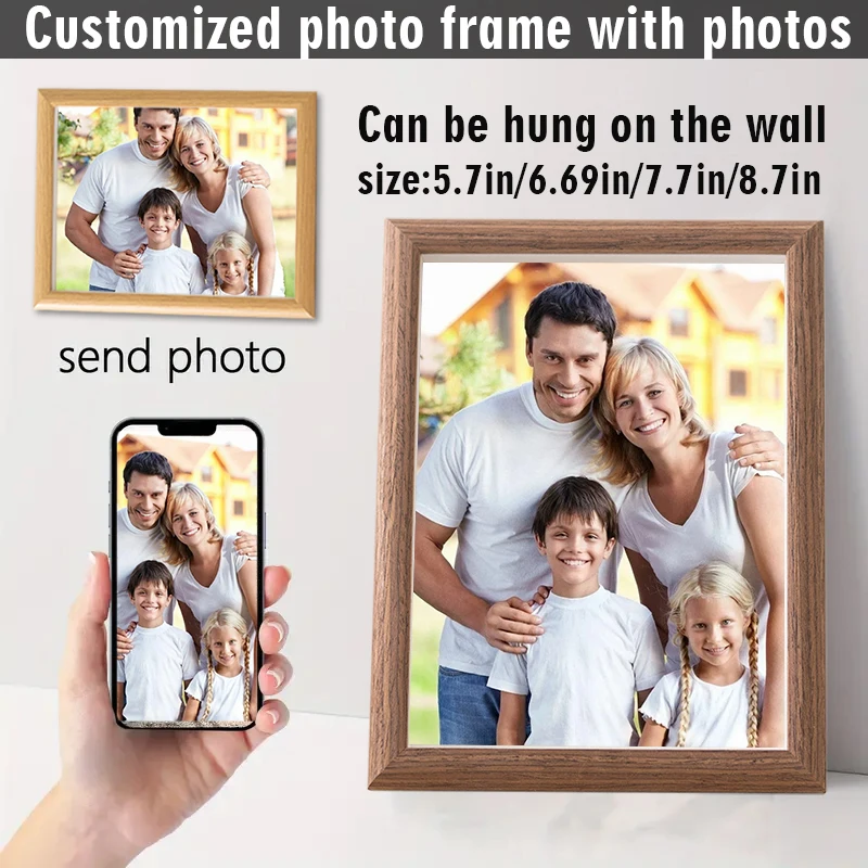 Personalized wooden photo frames, custom photo frame ornaments, simple holiday gifts indoors, commemorate precious memories